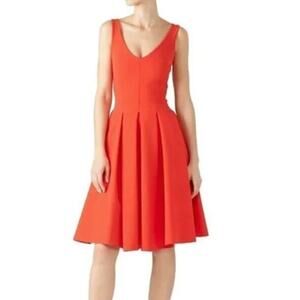 Chiara Boni Corie Dress Sleeveless Pleated Fit & Flare Orange XL